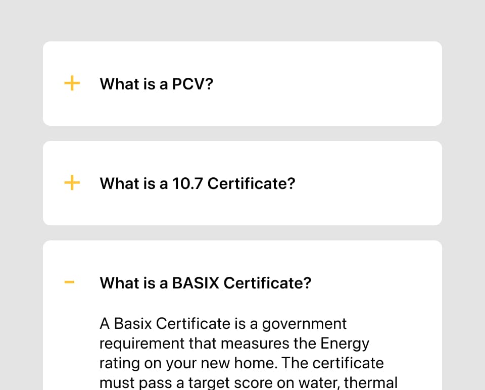 A user interface with frequently ask questions