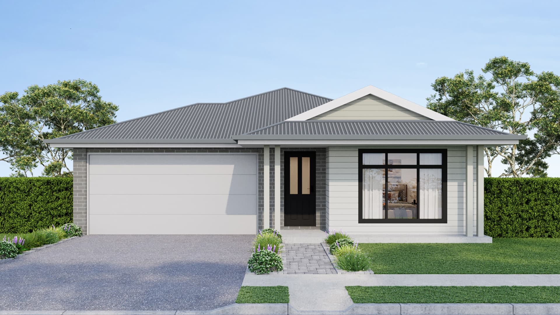 Image showing the Hampton Verandah facade for Lot 3056, Babbler Avenue, Warnervale